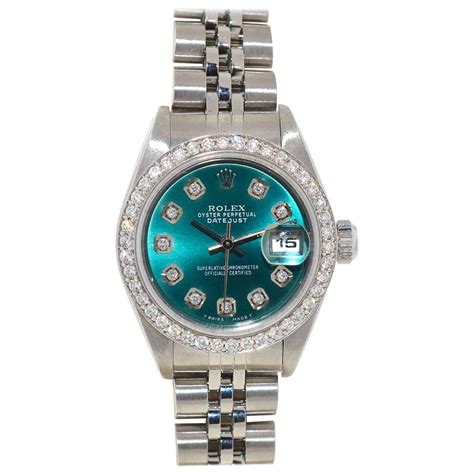 rolex datejust turquoise dial|rolex diamond set dial.